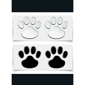 Paw Print Thicker Car Decal/Sticker Mirror Silver Or Black Paws are 2.4x2.75"